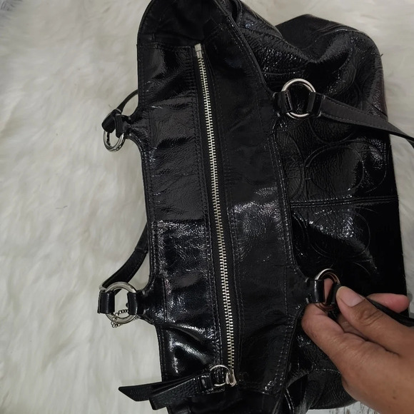 Coach Gallery Embossed Patent Leather shoulder Bag Black  #19462 EUC - Picture 6 of 15